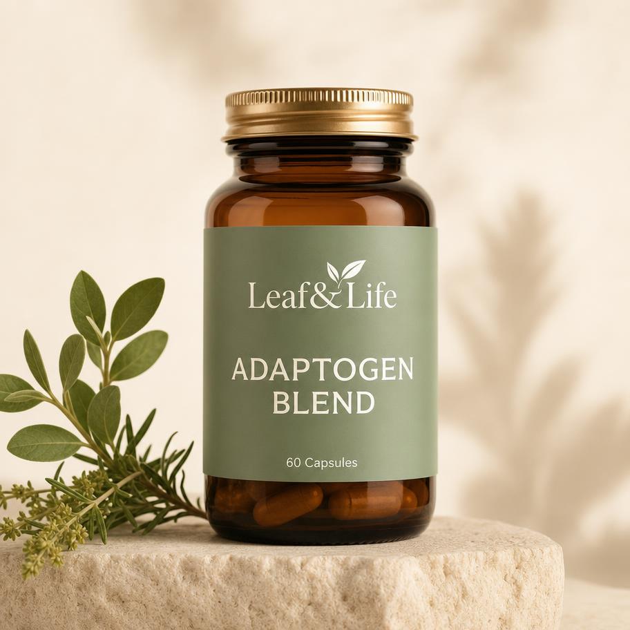 Adaptogen Blend — Ashwagandha, rhodiola and reishi for steadier days.